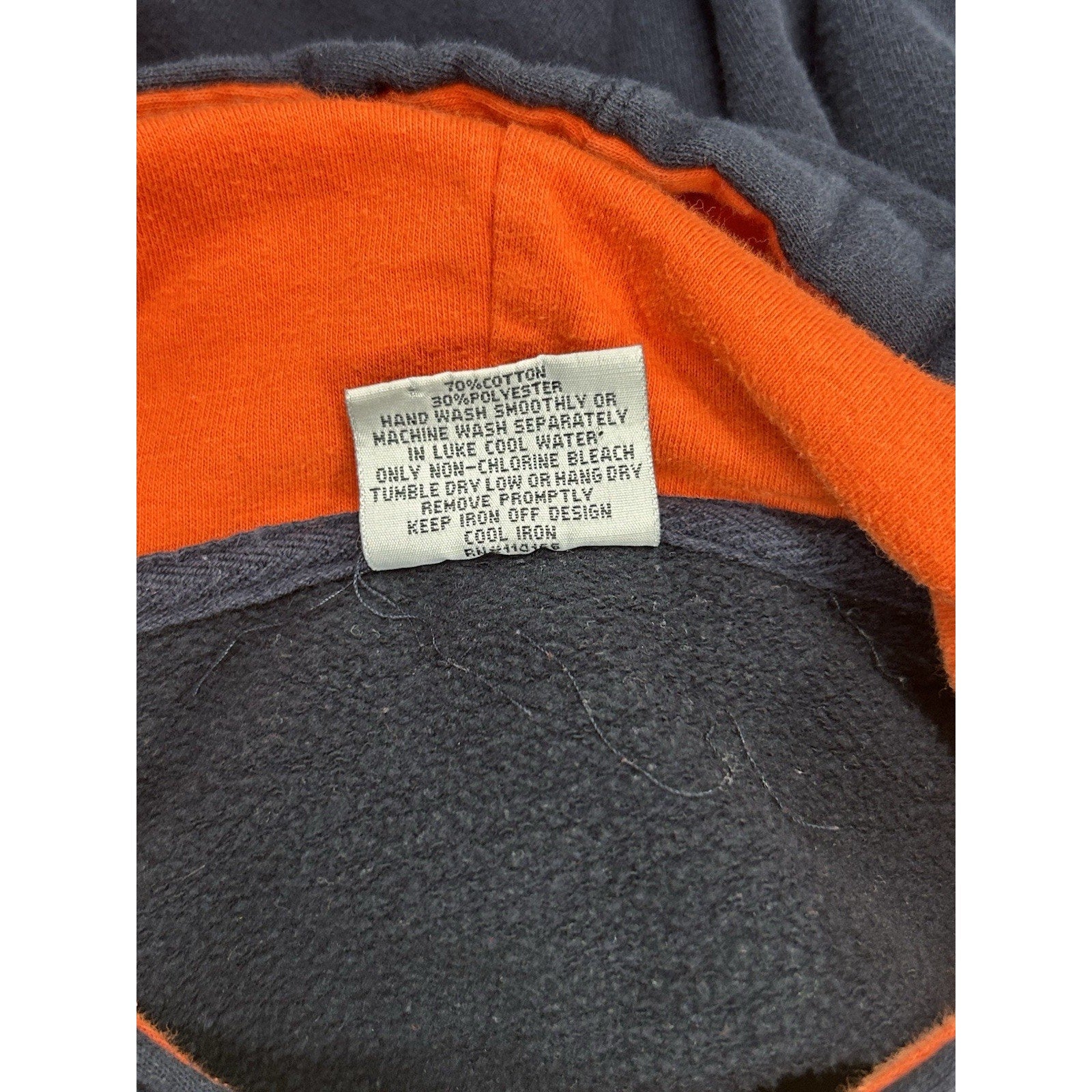Stadium Hoodie Sweatshirt Auburn University Navy Blue Orange Size S