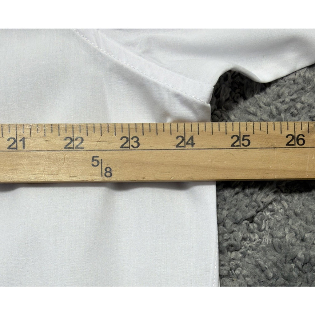 Men's Dress Shirt Button Down OMEGA Italy Designer Short Sleeve XL White