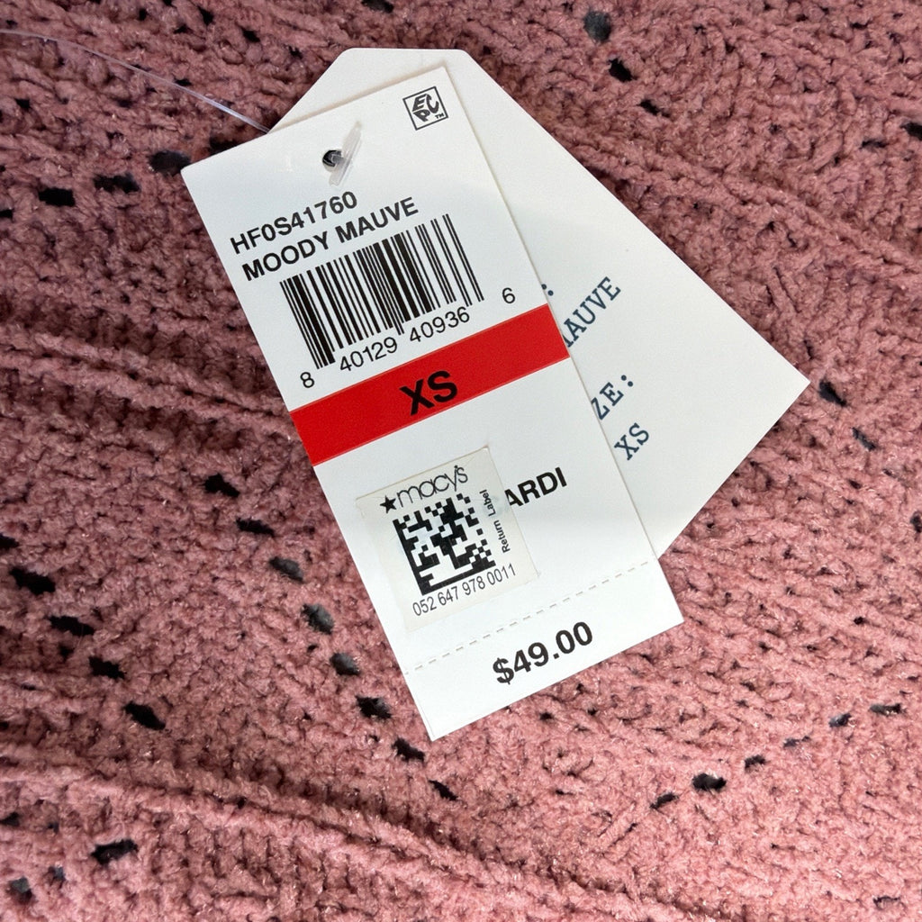 New Hippie Rose Sweater Womens XS Cardigan Open Mauve Boho Long Pockets L/S