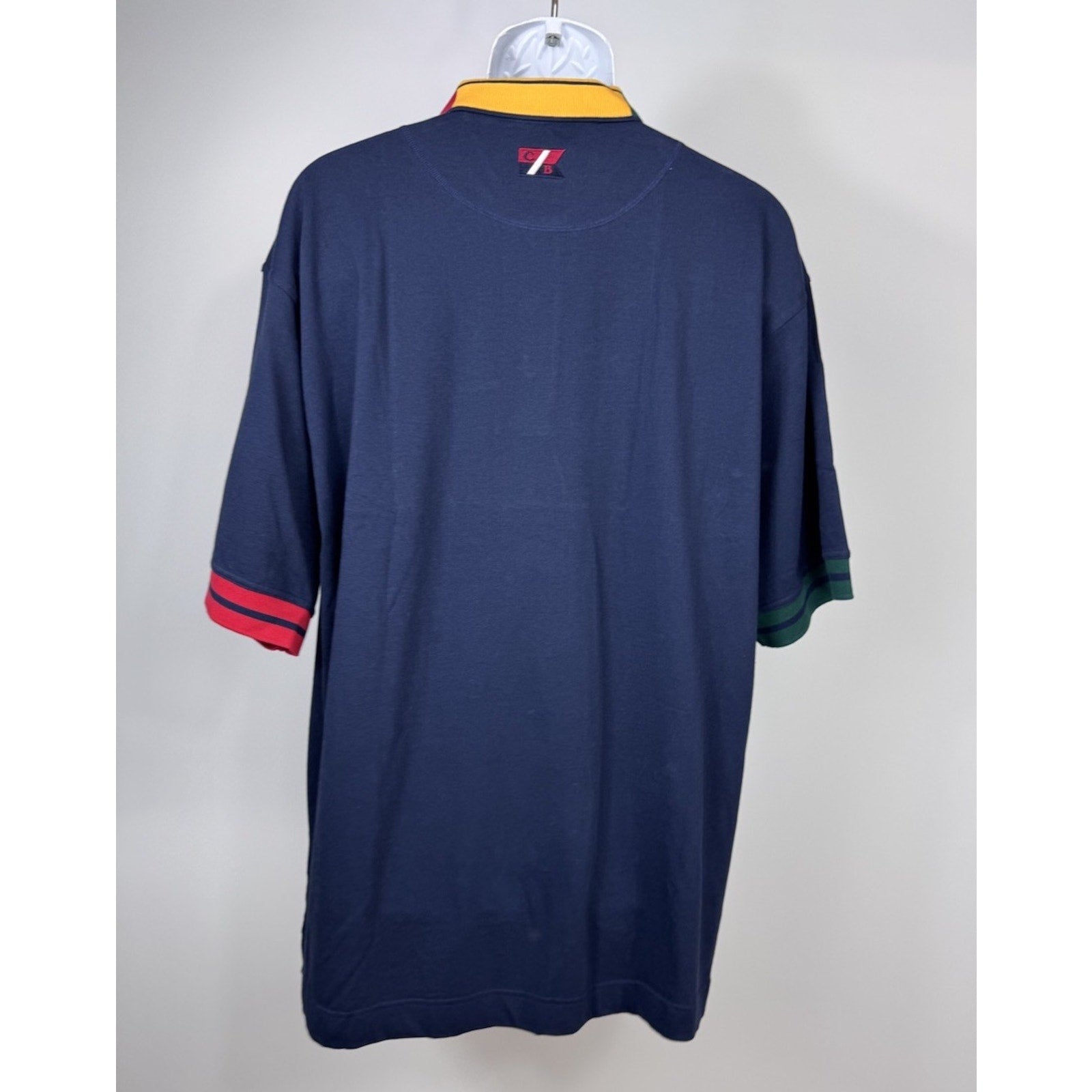Cutter & Buck 90s Theme Vertical Striped Polo Shirt Mens X-Large NWT Castrol