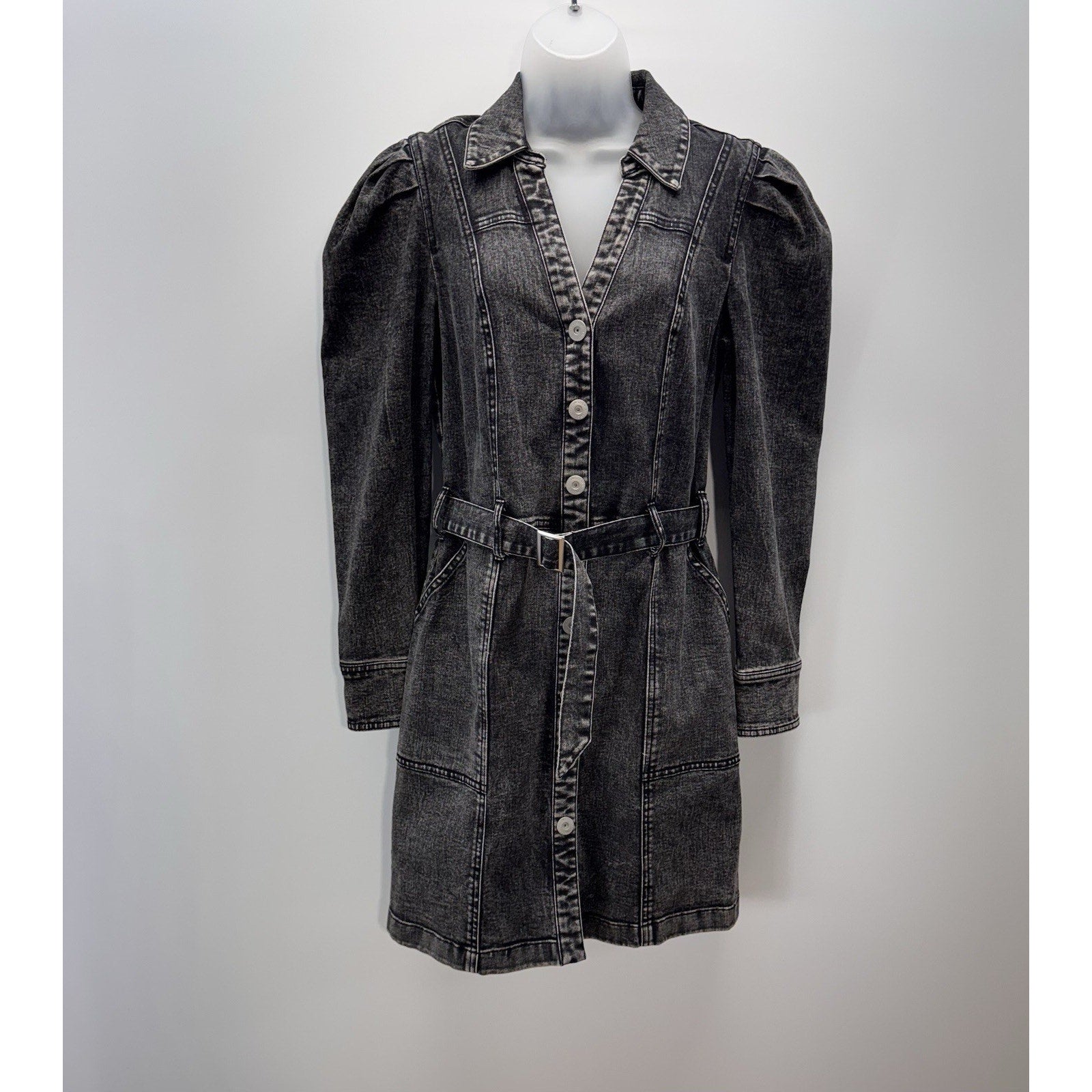 INC International Concepts Black Denim Long Sleeve Dress Women’s Size 10 NWT