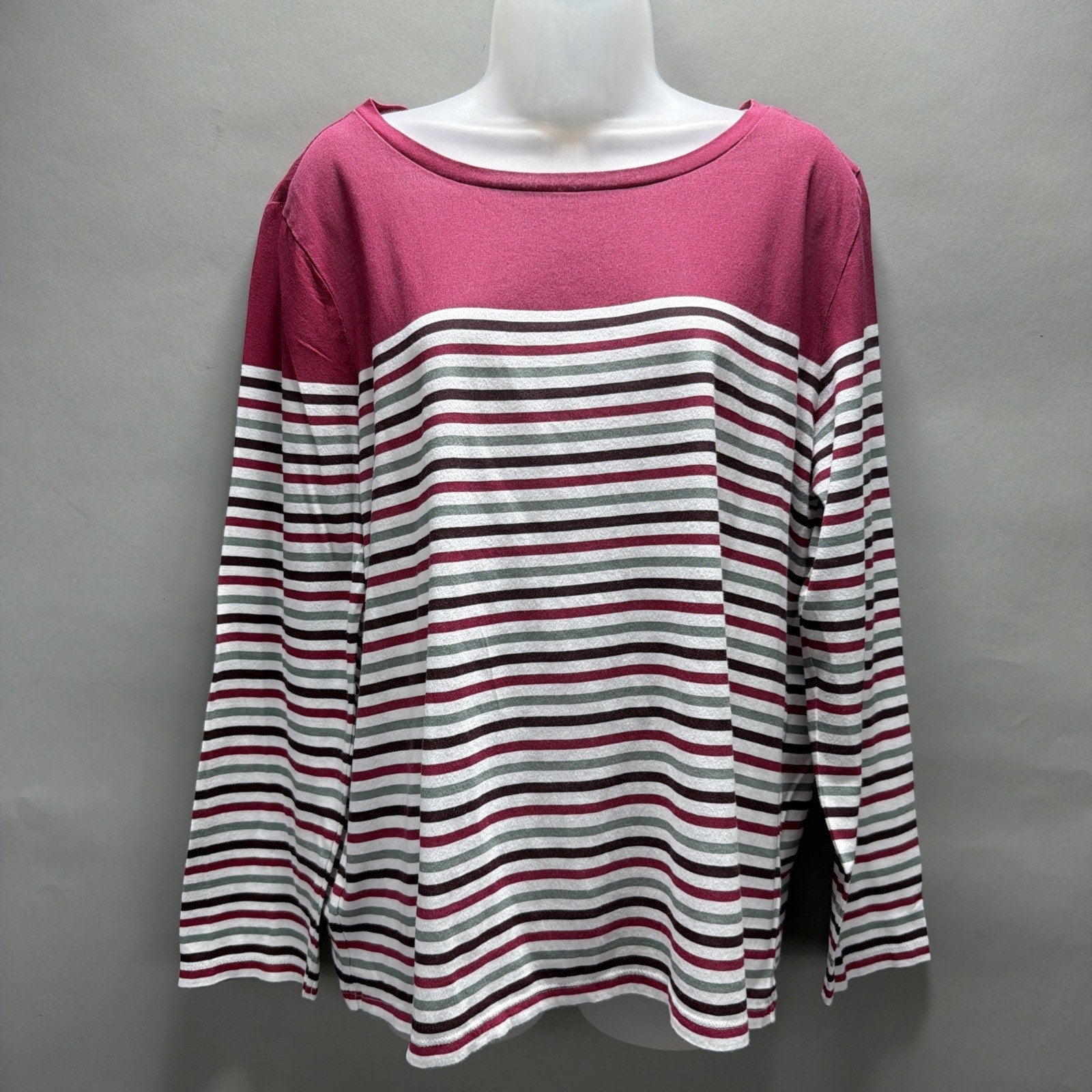 LOFT Striped Long Sleeve Tee, Size XL