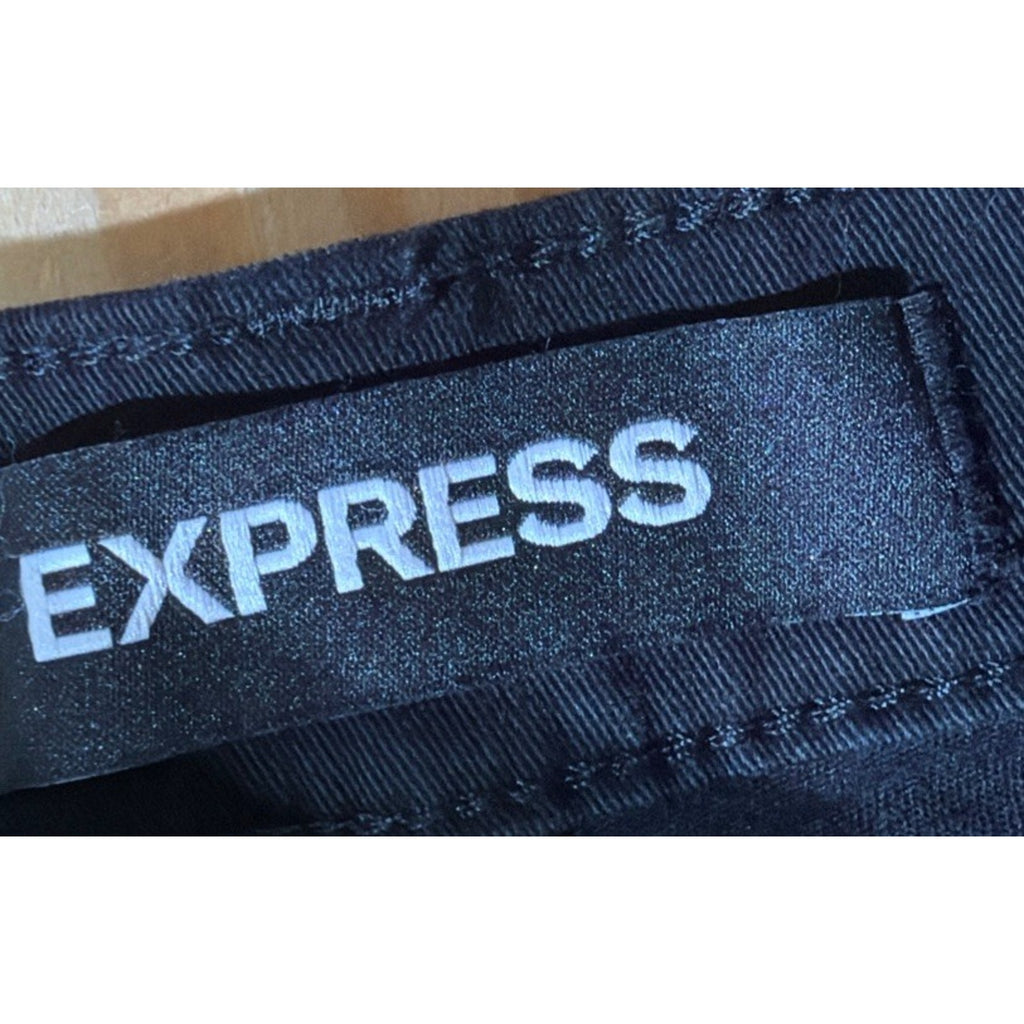 Express Black Women's Super High Rise Straight Leg Jeans Stretch size 12 NWOT