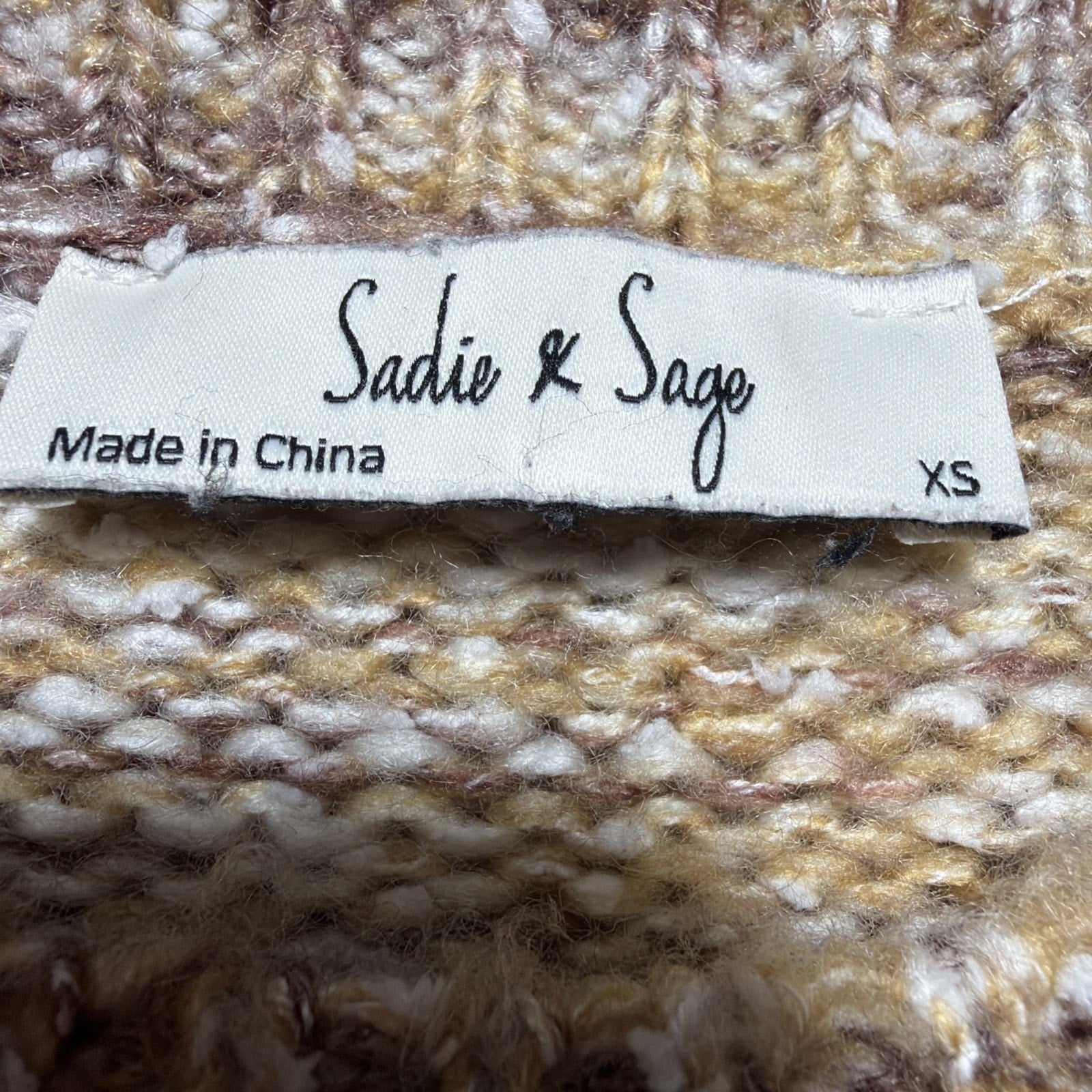 Sadie & Sage Knit Multicolor Oversized Cropped Sweater Size XS