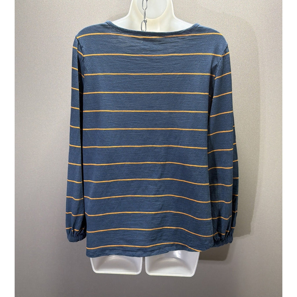 Matilda Jane Womens Size Large Blue/Orange Long Balloon Sleeve Blouse