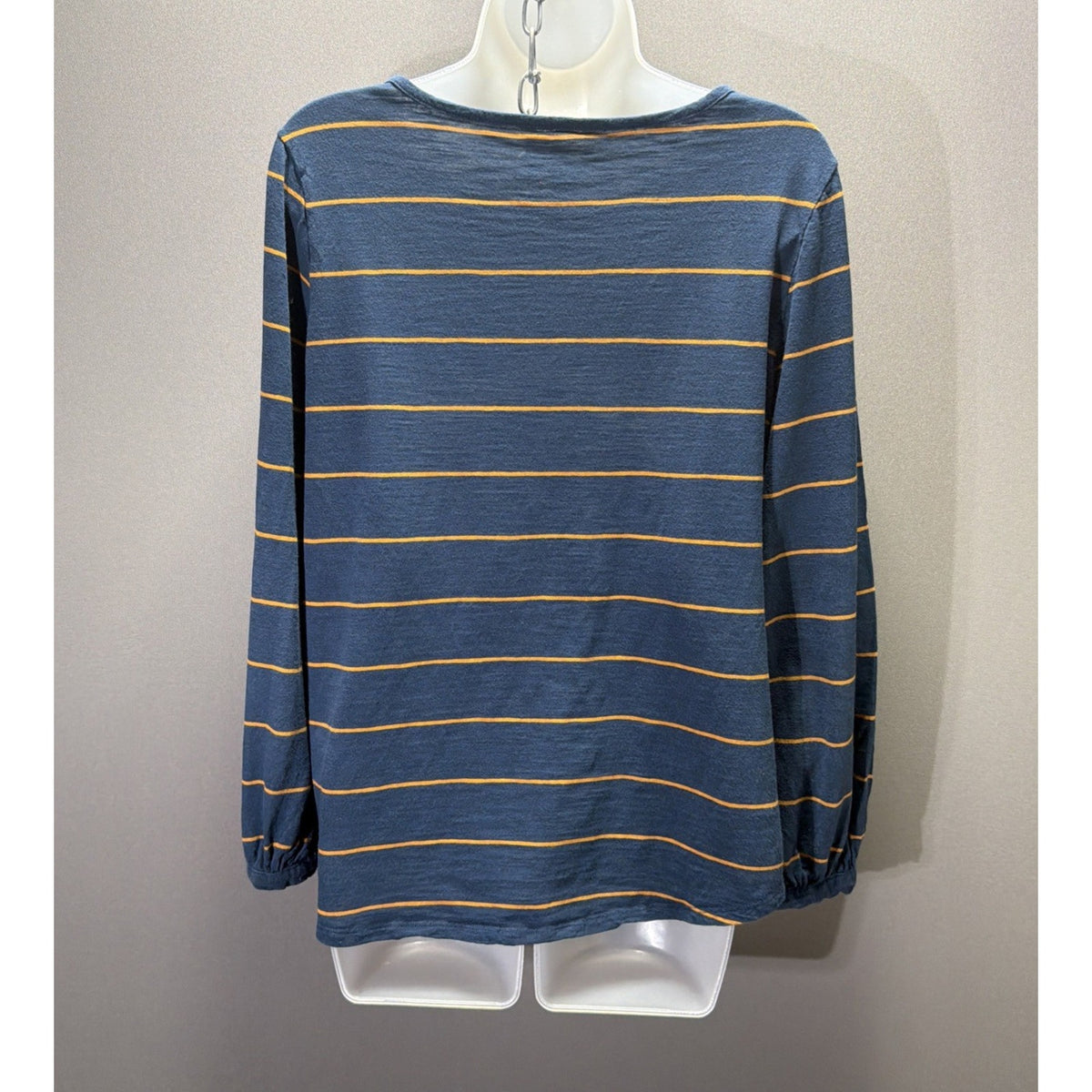 Matilda Jane Womens Size Large Blue/Orange Long Balloon Sleeve Blouse
