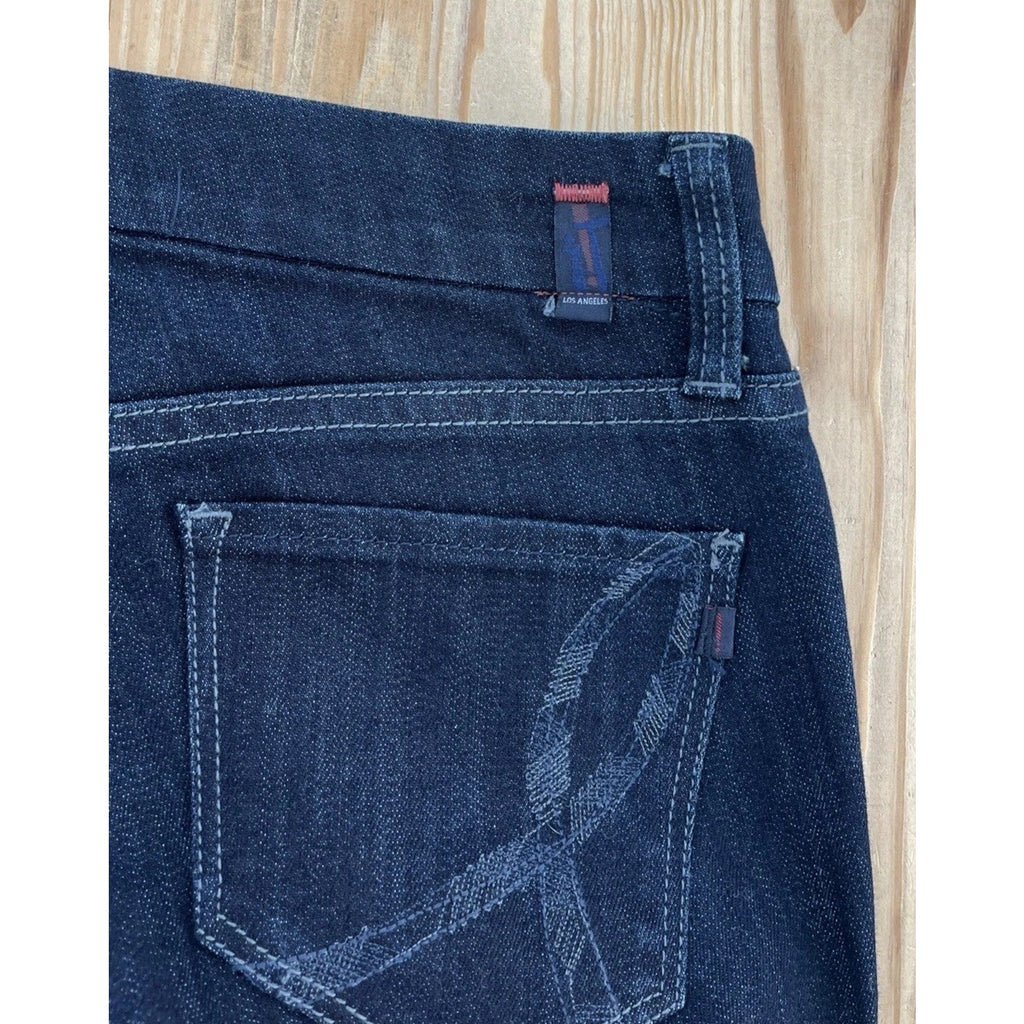 It Jeans Los Angeles Dream Diva Flare Dark Blue Wash Denim Embellished- Sz 27x33