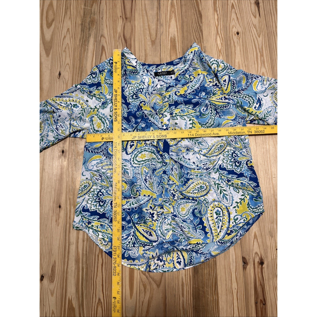Lauren Ralph Lauren Paisley Print Georgette Blouse Top Size 1X