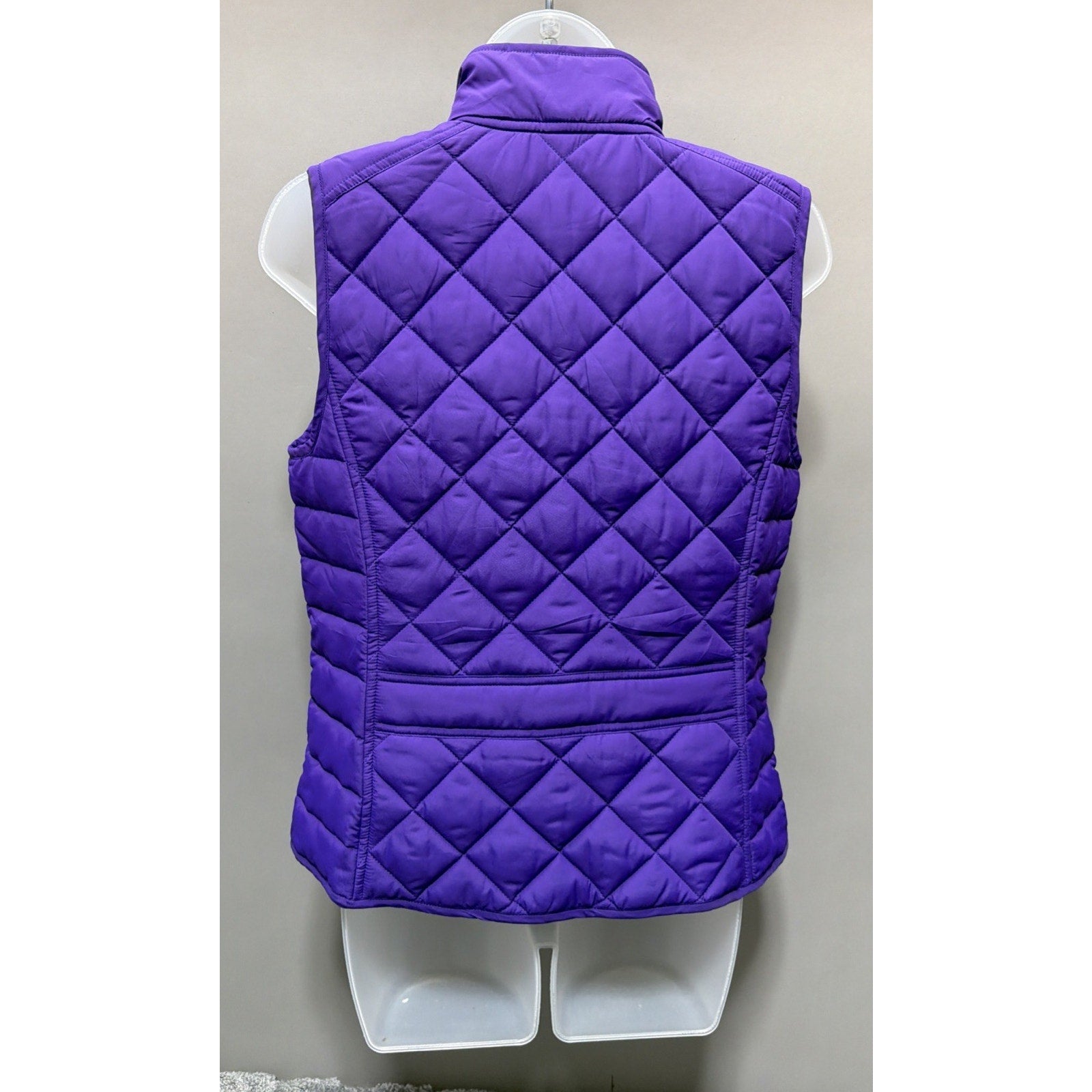 Womens Lauren Ralph Lauren Purple Quilted Vest Full Zip Size M Outdoor Causal