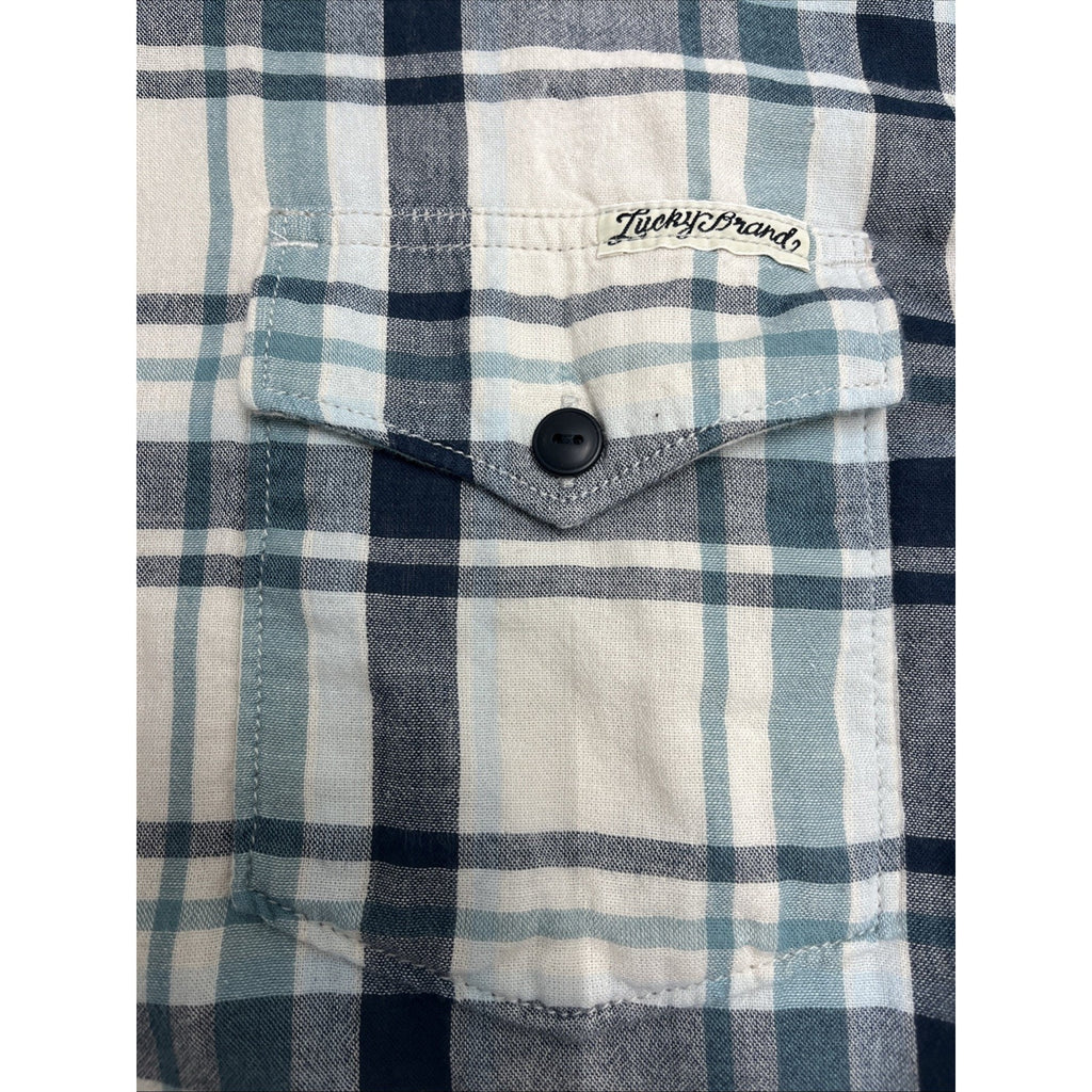 Lucky Brand Men’s Lined Button Up Western Plaid Long Sleeve XX-Large Sportswear