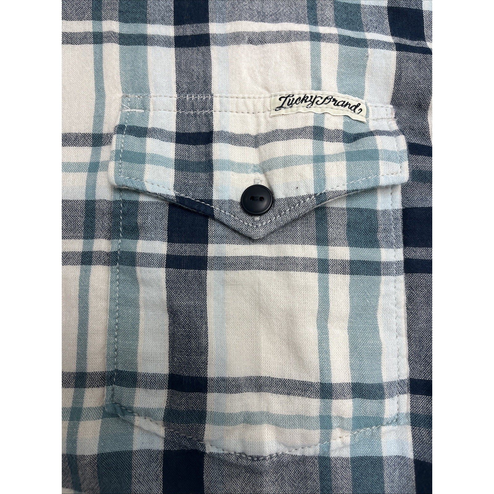 Lucky Brand Men’s Lined Button Up Western Plaid Long Sleeve XX-Large Sportswear