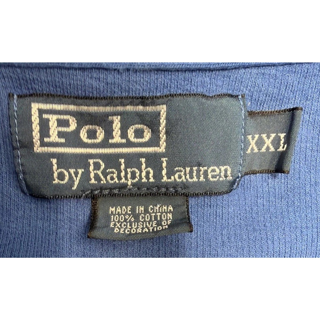 Polo Ralph Lauren Sweater Size 2XL Blue Estate Rib 1/4 Zip Pullover Long Sleeve