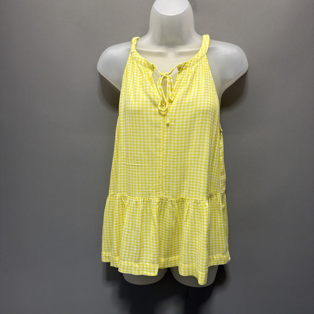 Loft Women's Size M Yellow Peplum Sleeveless Top