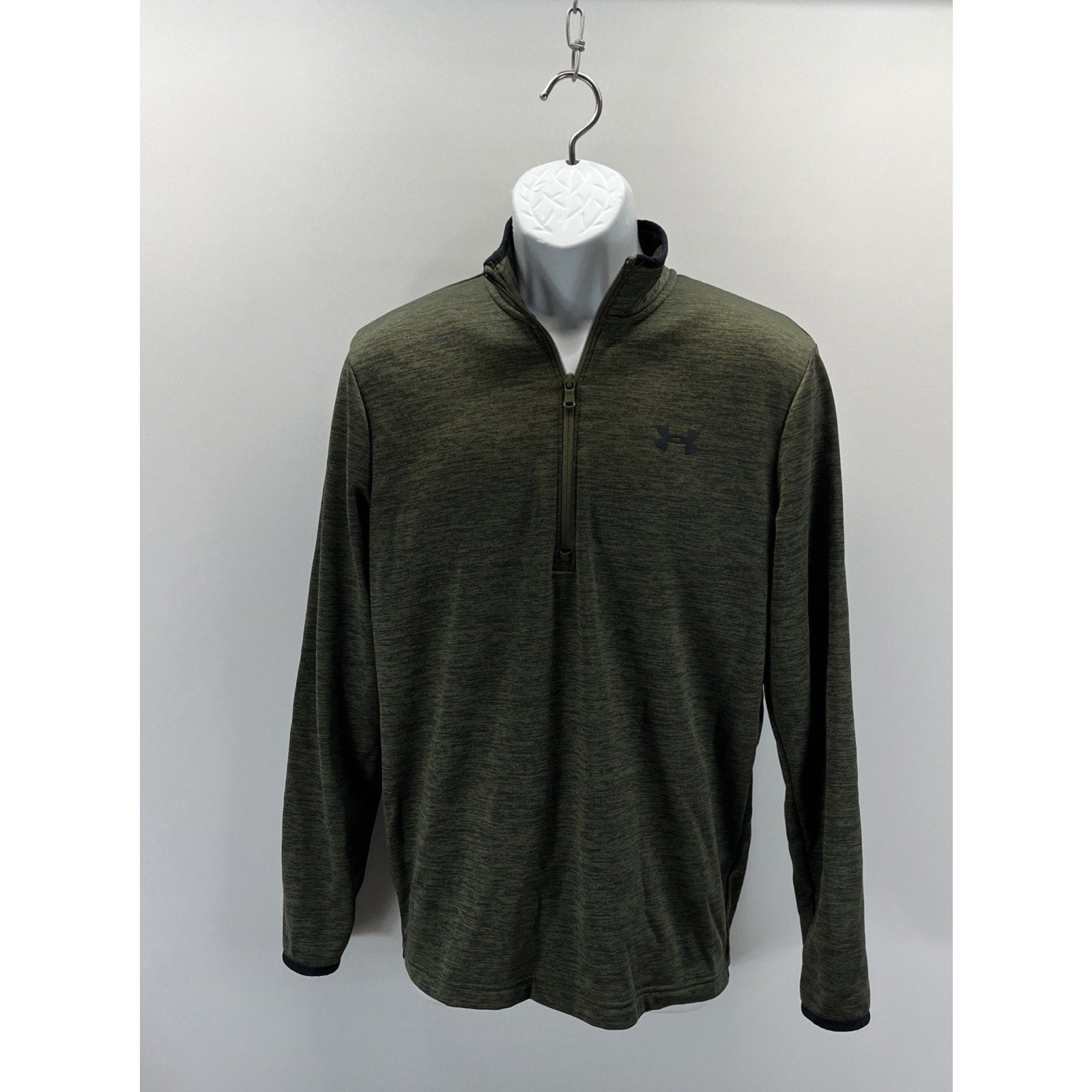 Under Armour CG Fleece Men's Small 1/2 Zip Green Long Sleeve Activewear Top