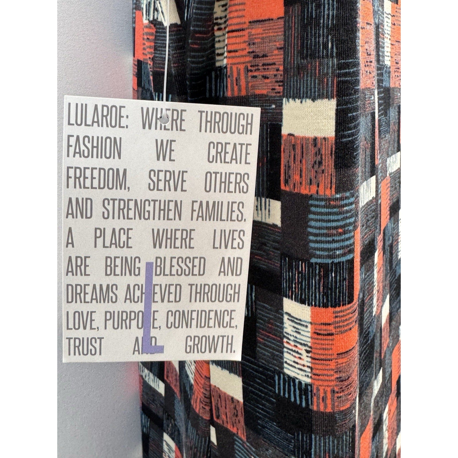 LulaRoe Julia Fitted Sheath Dress Black Orange White Women’s Size Large NWT