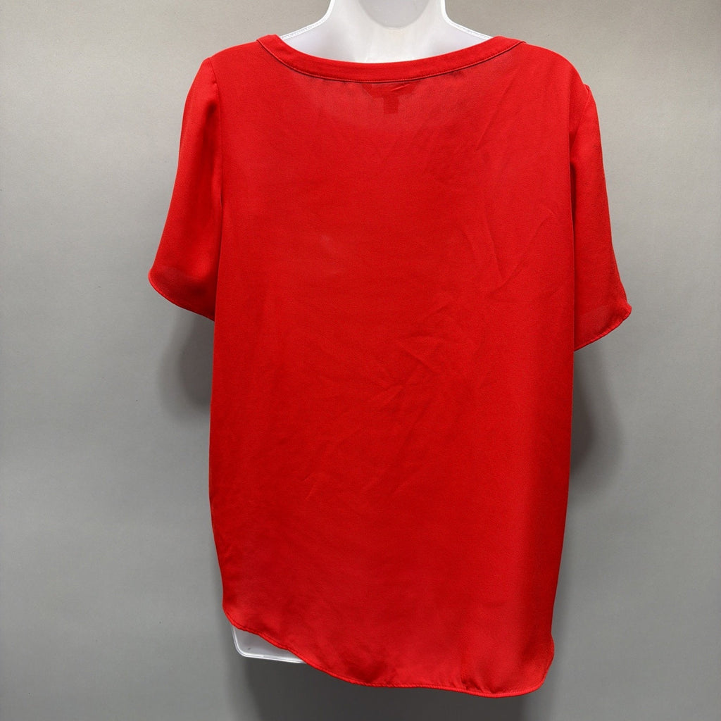 banana republic woman's red Short Sleeve Career Blouse size Small