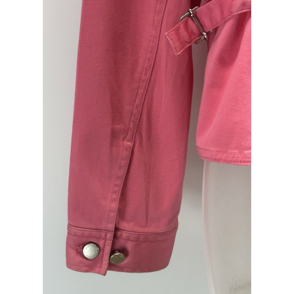 BARBIE STYLE! Jones New York SIGNATURE PINK denim jacket waist coat women Sz.M.