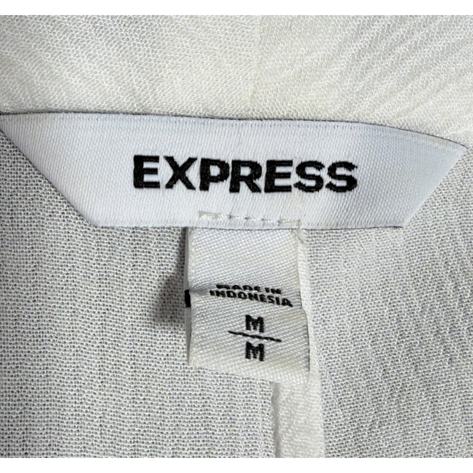 Express Women’s Sheer White Button Down Cover Up Blouse Size Med Gorgeous Versat