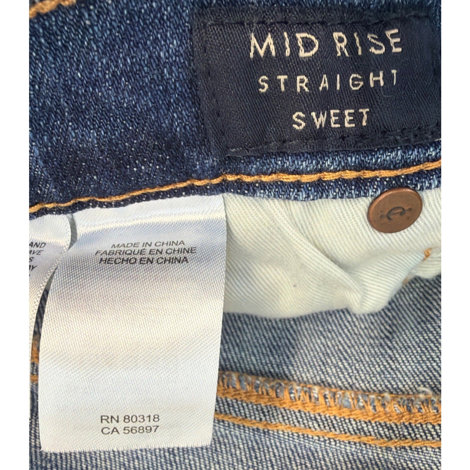 Lucky Brand Sweet Straight Leg Denim Jeans Women's 8/29 Med Wash Mid-Rise