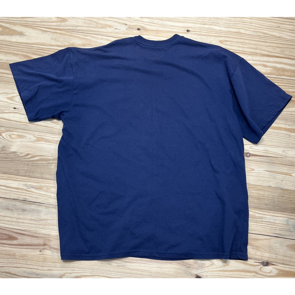 Vtg Nike Center Swoosh Shirt Mens XXL Baseball Navy Blue Spellout Logo