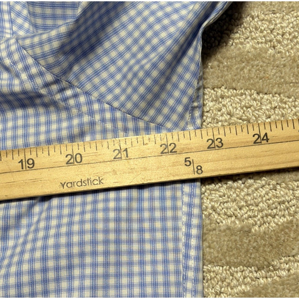 Michael Kors Non Iron Men's Spread Collar Dress Shirt Size 15.5 32/33 M Blue