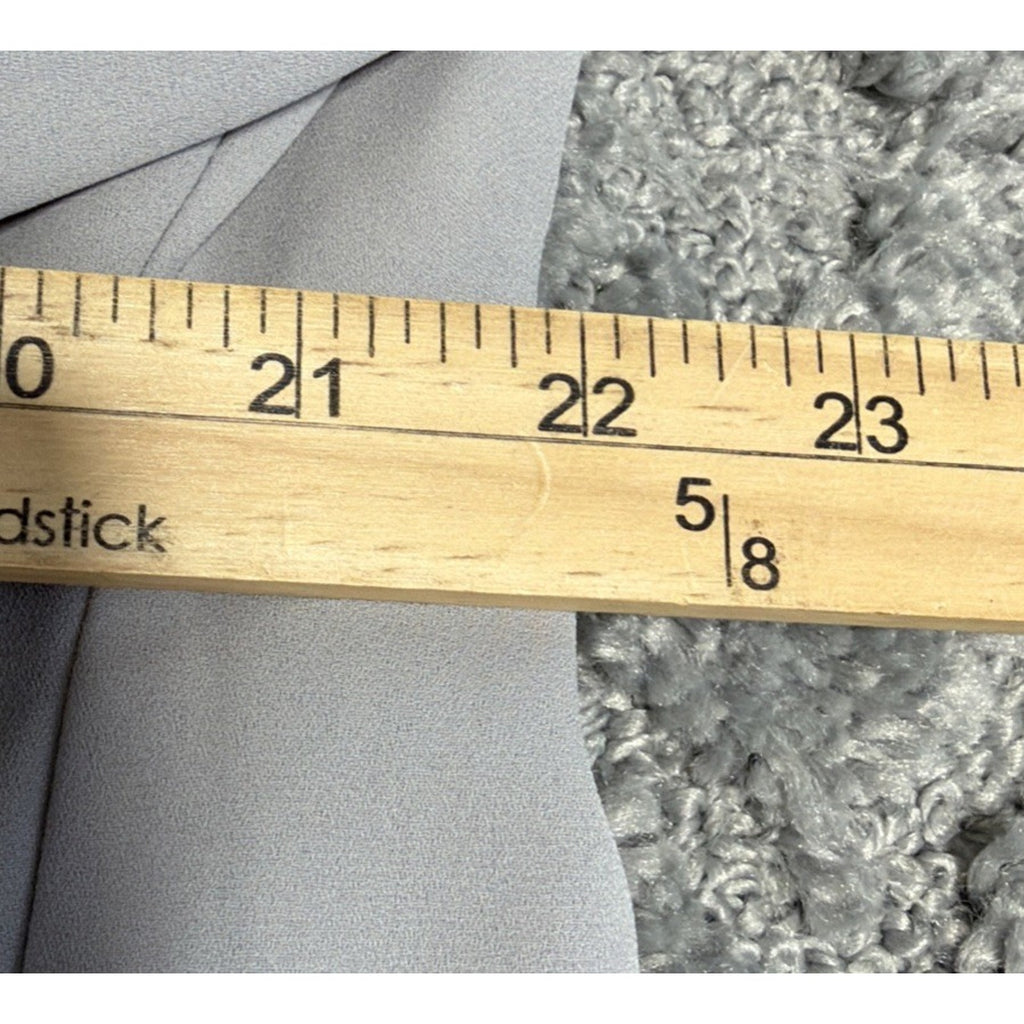 Banana Republic Gray Tie Neck Long Sleeve Sheer Top Women Sz L Minimalist