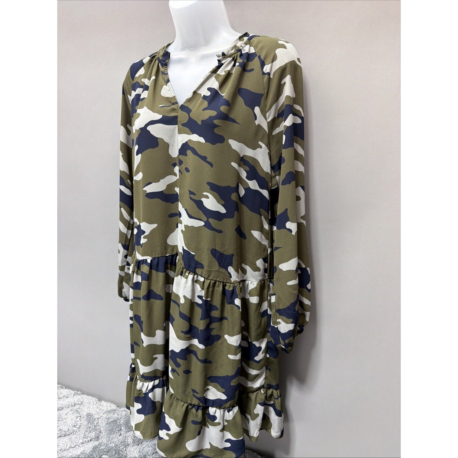 Banana Republic Womens Dress Size XS Camo Mini Lining Military Green