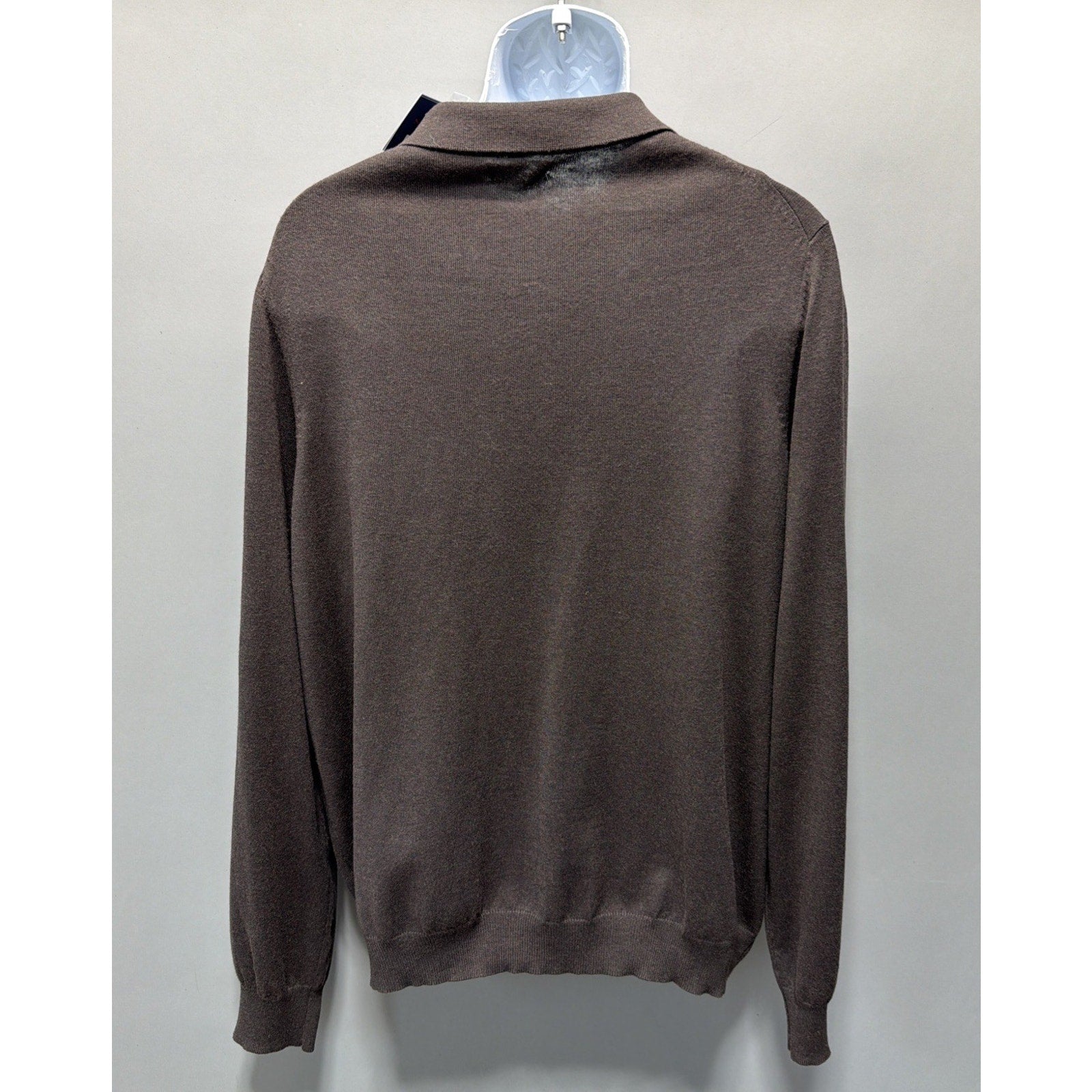 NWT Men's Croft & Barrow Dark Heather Brown Signature Polo Sweater Size XL