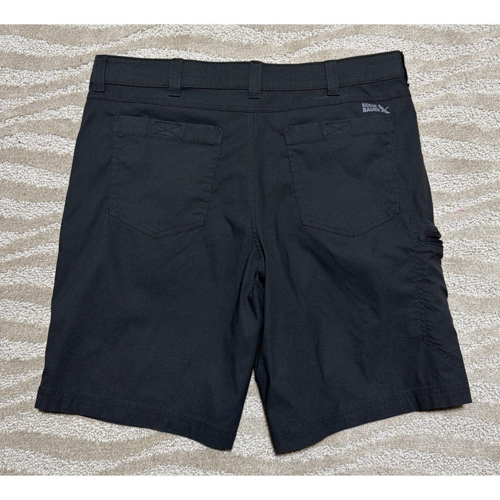EDDIE BAUER Shorts Mens 36 x 10 Storm Gray Rainer Hiking Outdoor Nylon