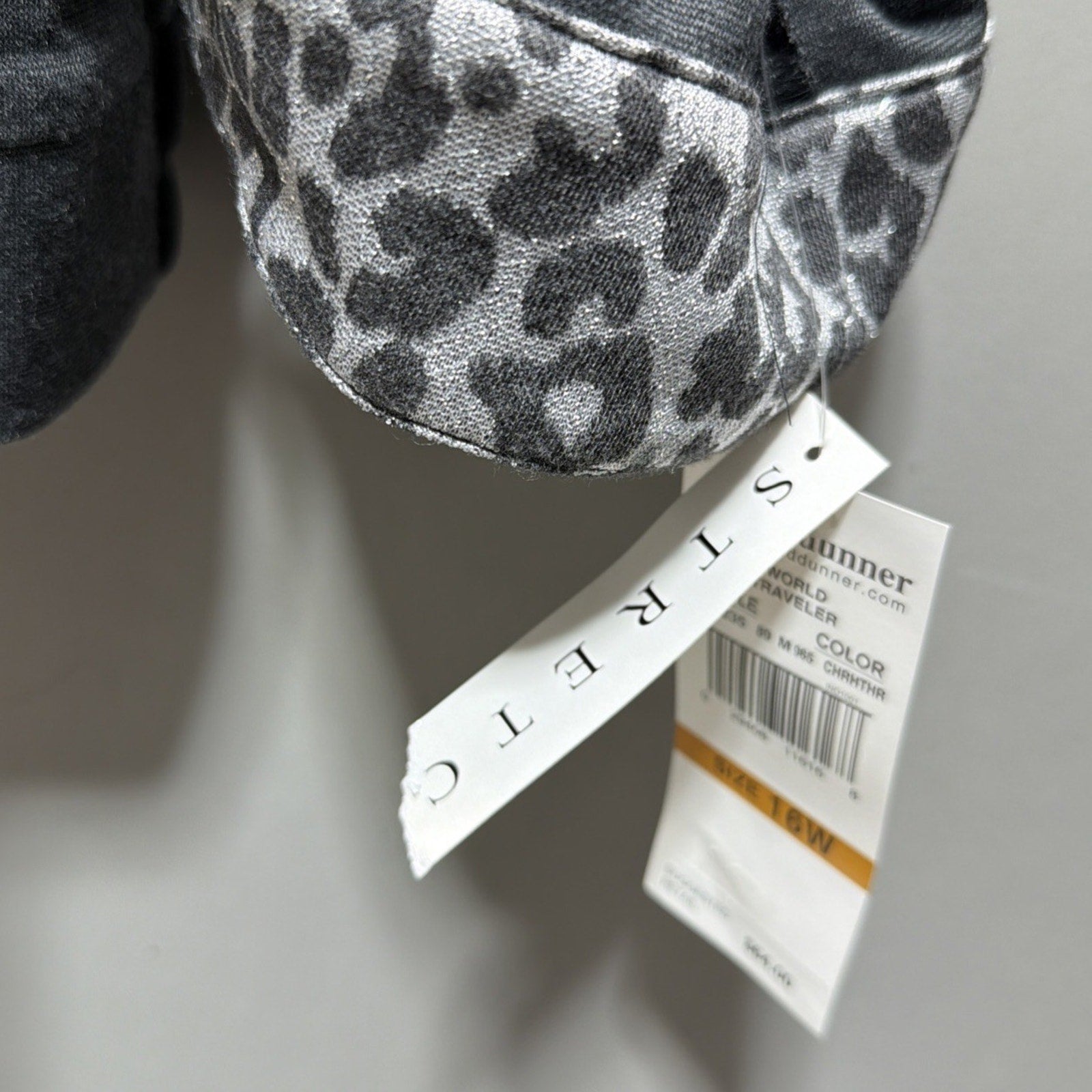 Alfred Dunner Traveler Jacket Womens 16W Gray Animal Print Trim Button Up NWT