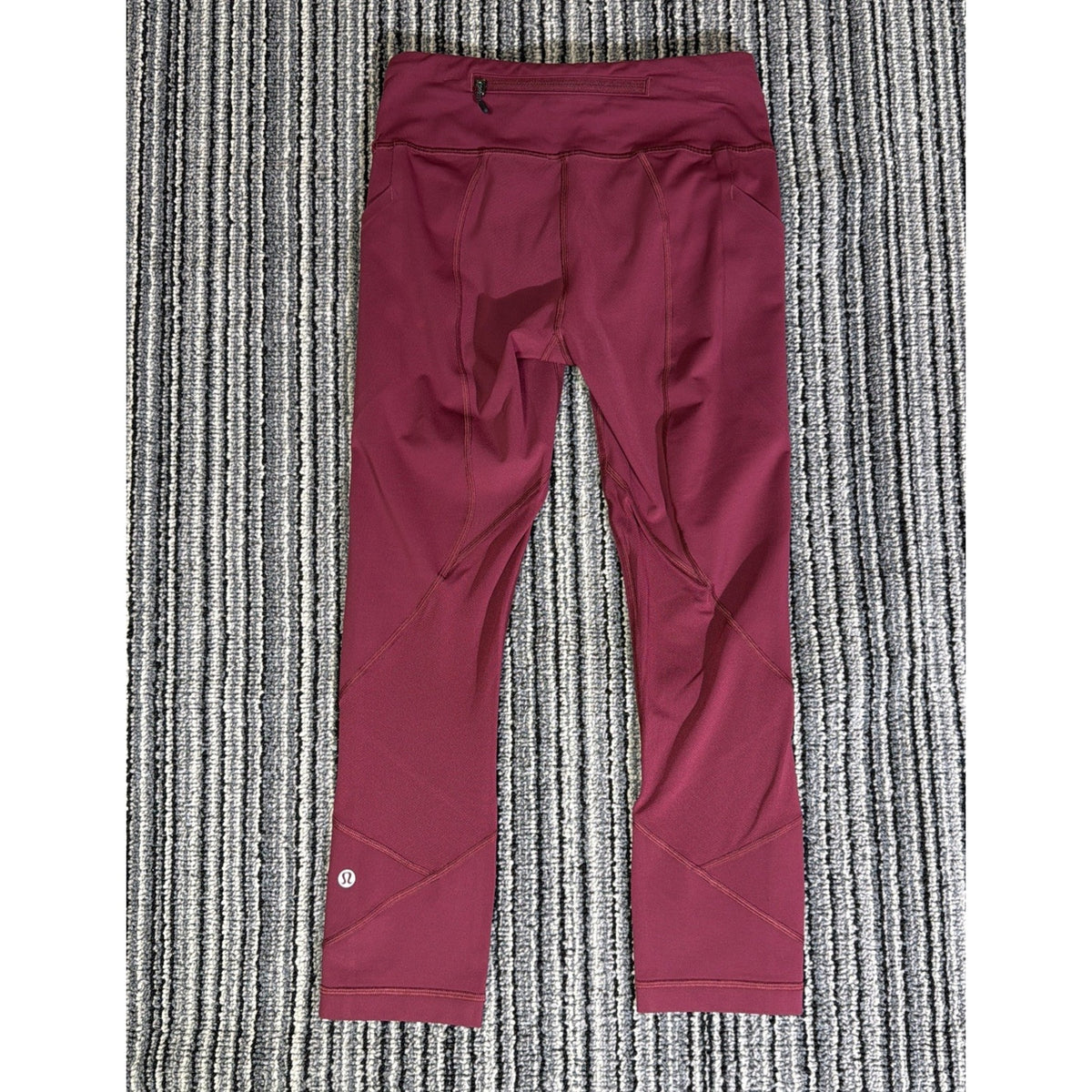 LULULEMON PACE RIVAL CROP LEGGINGS WOMENS 4 RUBY WINE CROPPED 22" BURGUNDY LULU