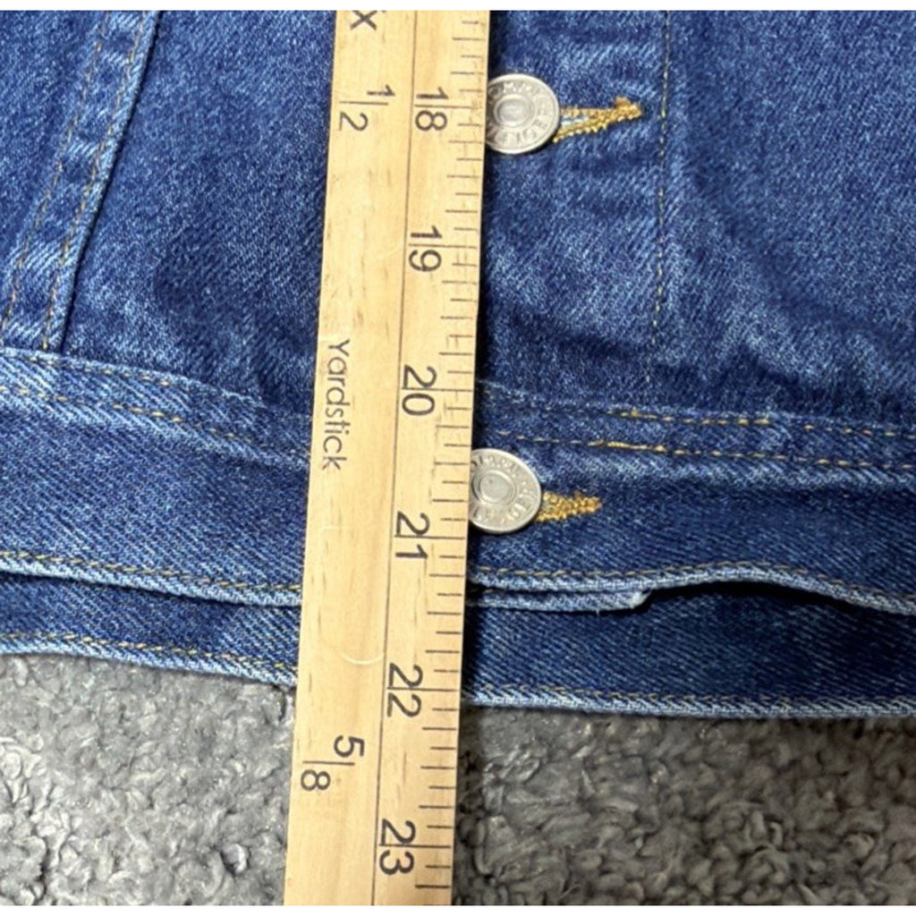 Tommy Hilfiger Denim Jacket WoMens Medium Blue Trucker Jean Button Up Excellent