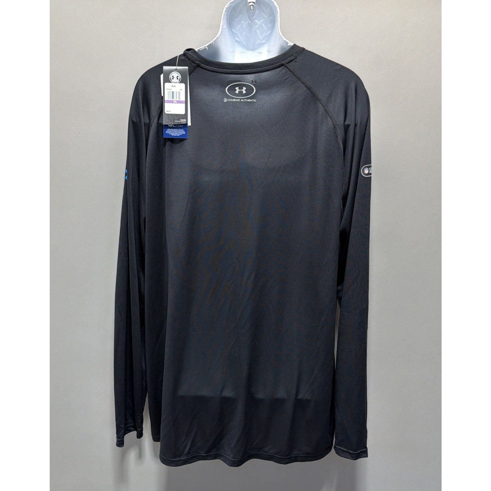 Carolina Panthers NFL Under Armour Combine Training LS Black Shirt Men’s 2XL New
