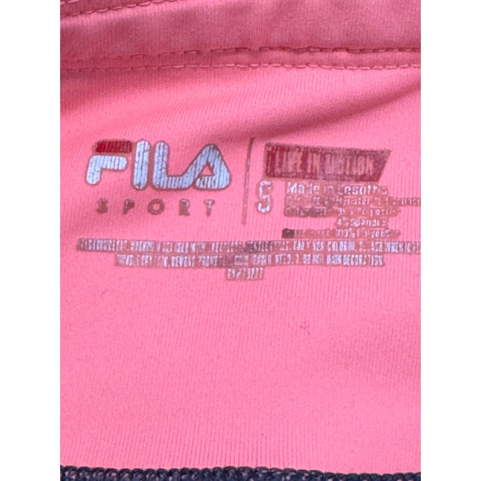 Fila Sport Small Capris Workout Pants Dark Gray With Pink Accent Stripes