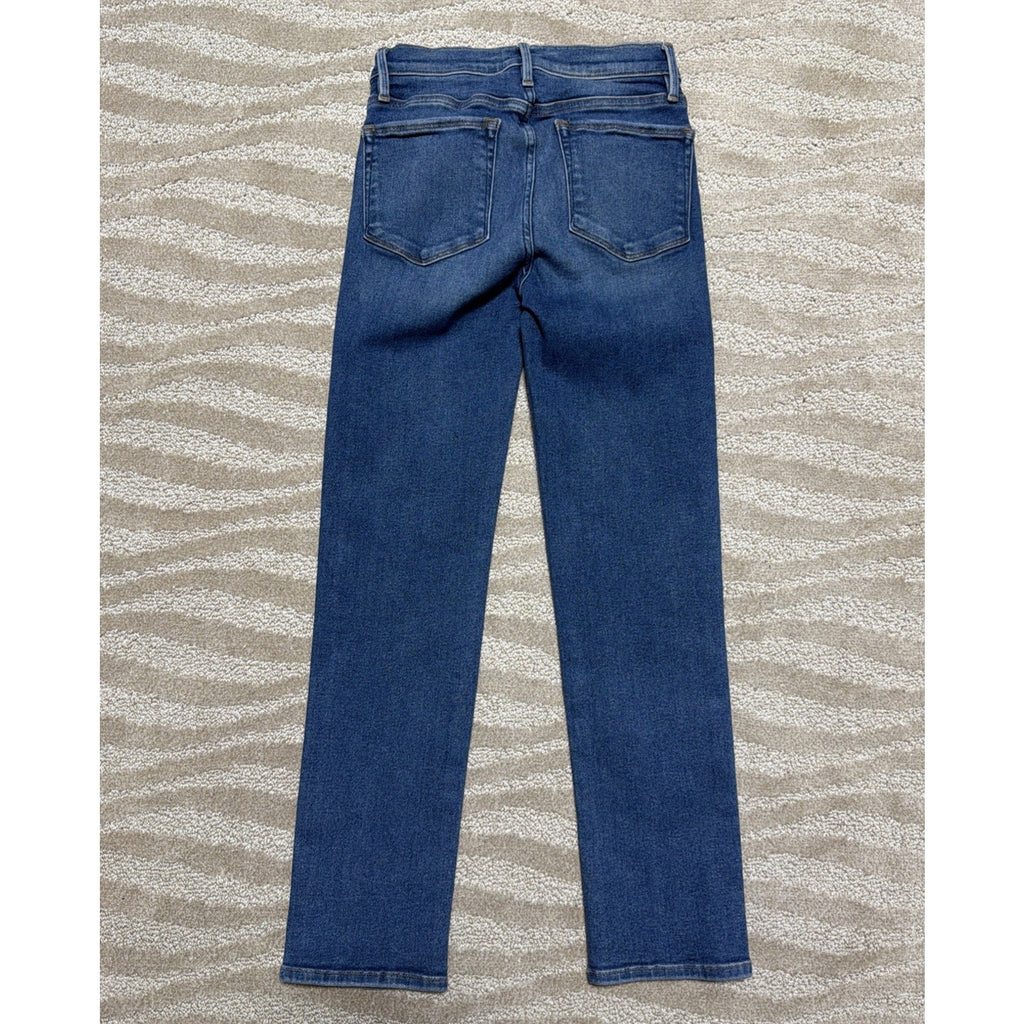 FRAME DENIM Le Nouveau Straight Crop Med Rise Jeans size 24x26 Stretch