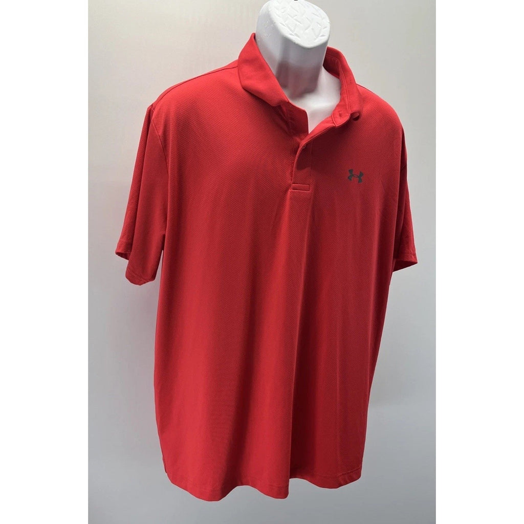 UNDER ARMOUR MEN'S PERFORMANCE SHORT SLEEVE GOLF POLO LAVA ORANGE RED XL