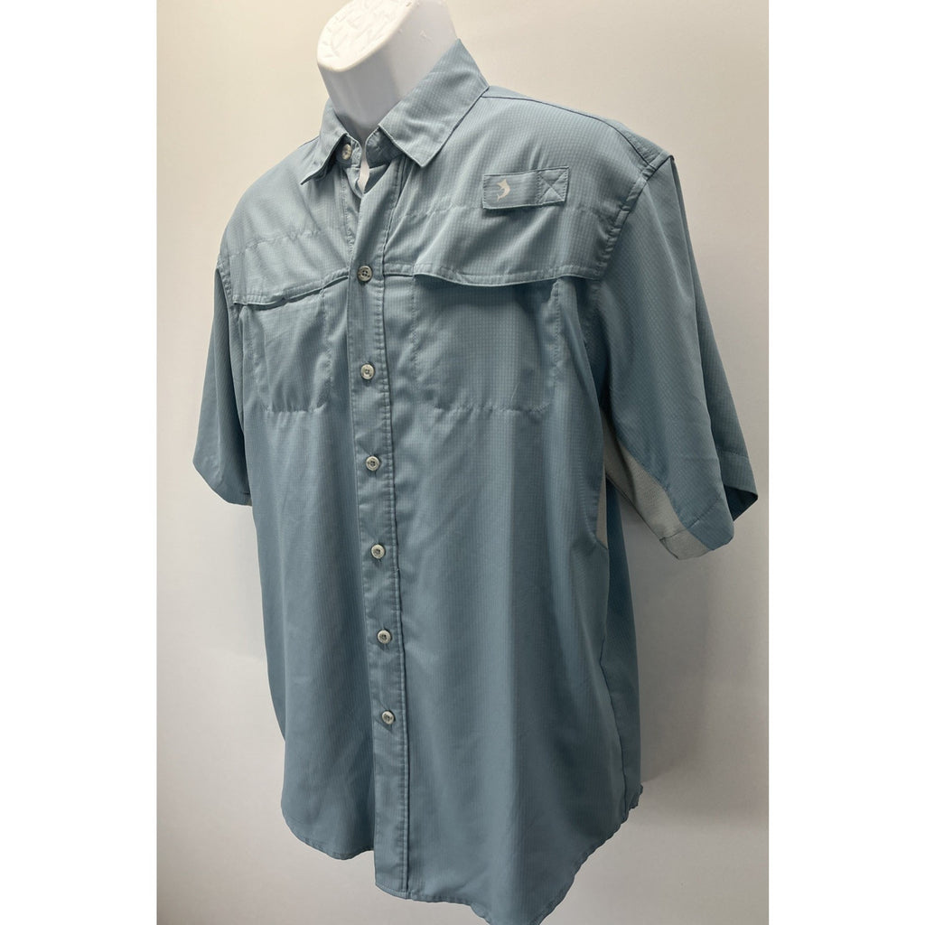 Reel Legends Shirt Mens S Blue Vented Short Sleeve Boat Mariner 2 Fishing