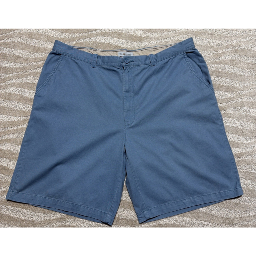 Sun River shorts men's 42 Blue chinos 100% cotton inseam 10”