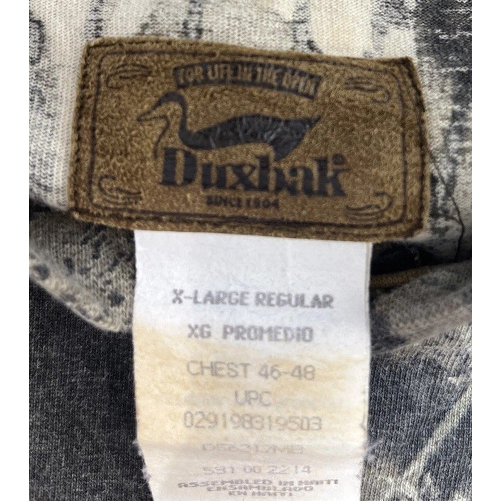 Vintage Mossy Oak Duxbak Full Foliage Long Sleeve Shirt Mens XL Mock Neck