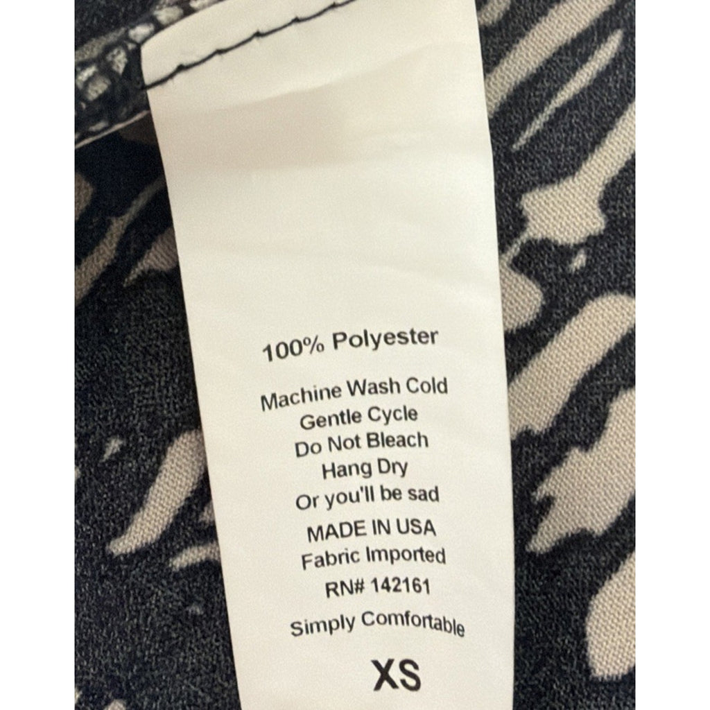 LULAROE Duster Vest JOY XSmall Black White Aztec Pattern Lightweight Slit NWT