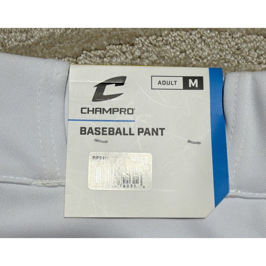 Champro Adult White Royal Blue Open Bottom Loose Fit Baseball Pants Size M NWT
