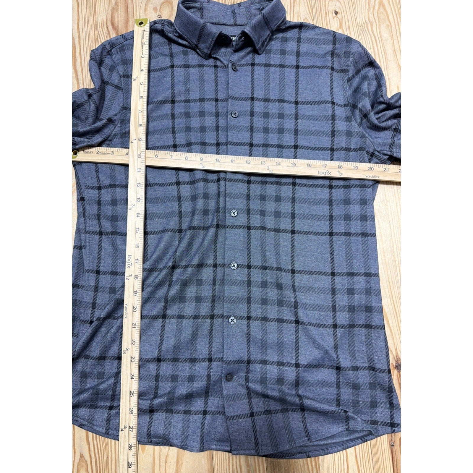 Express Men’s SoHo Knit Striped Black Shirt Size Medium Tall