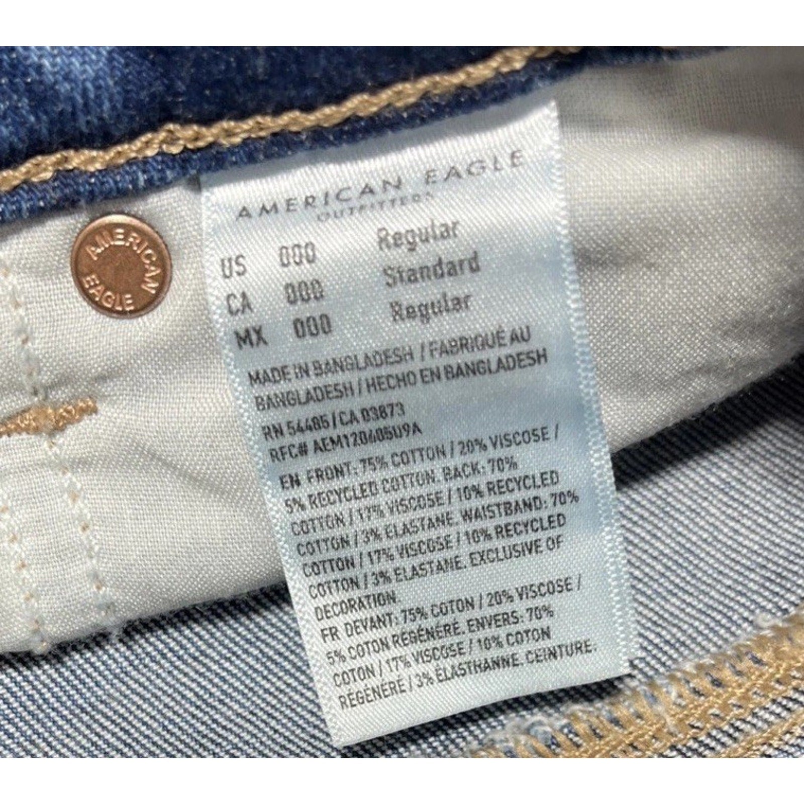 American Eagle Mom Jeans 000 Women’s High Waisted Strigid Denim 24x30