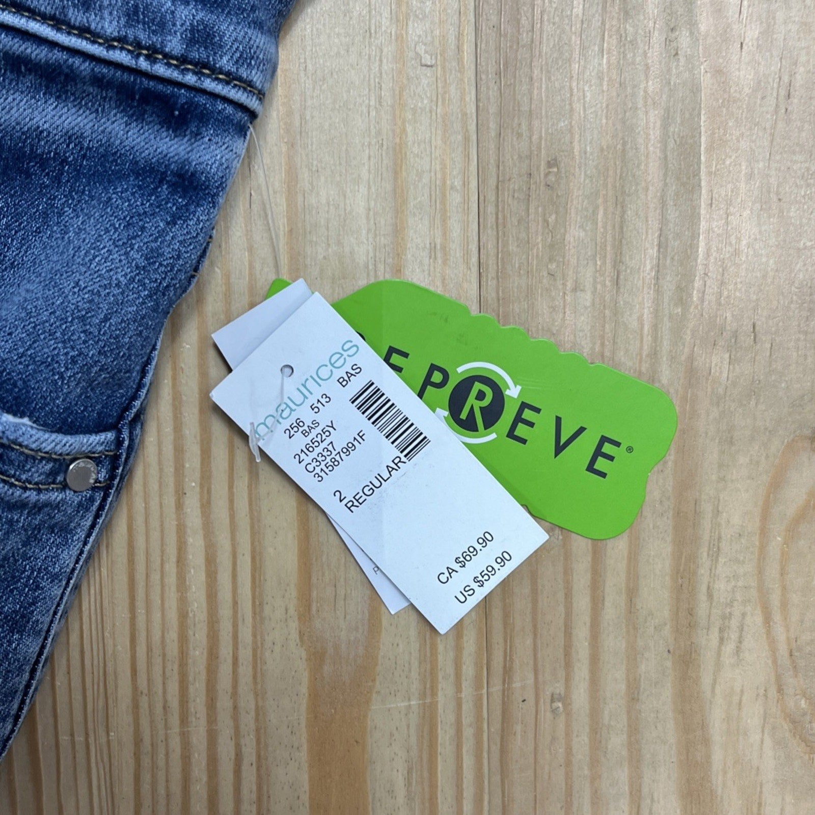 NWT Maurice’s Slim Straight Ankle Curvy Fit High Rise Super Stretch Jeans Size 2