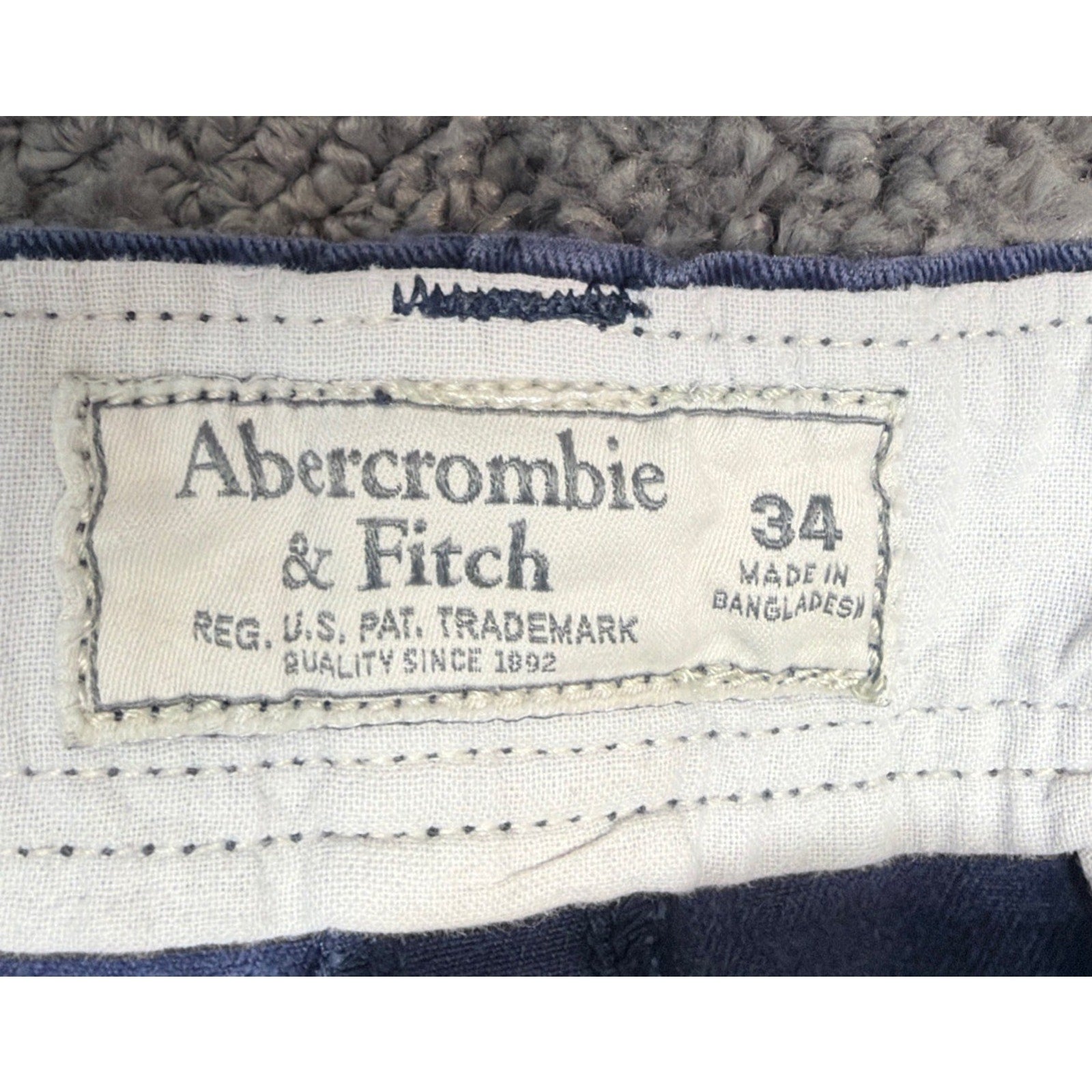 Men's Abercrombie and Fitch Y2K Chino Cargo Shorts Blue 100% Cotton Size 34