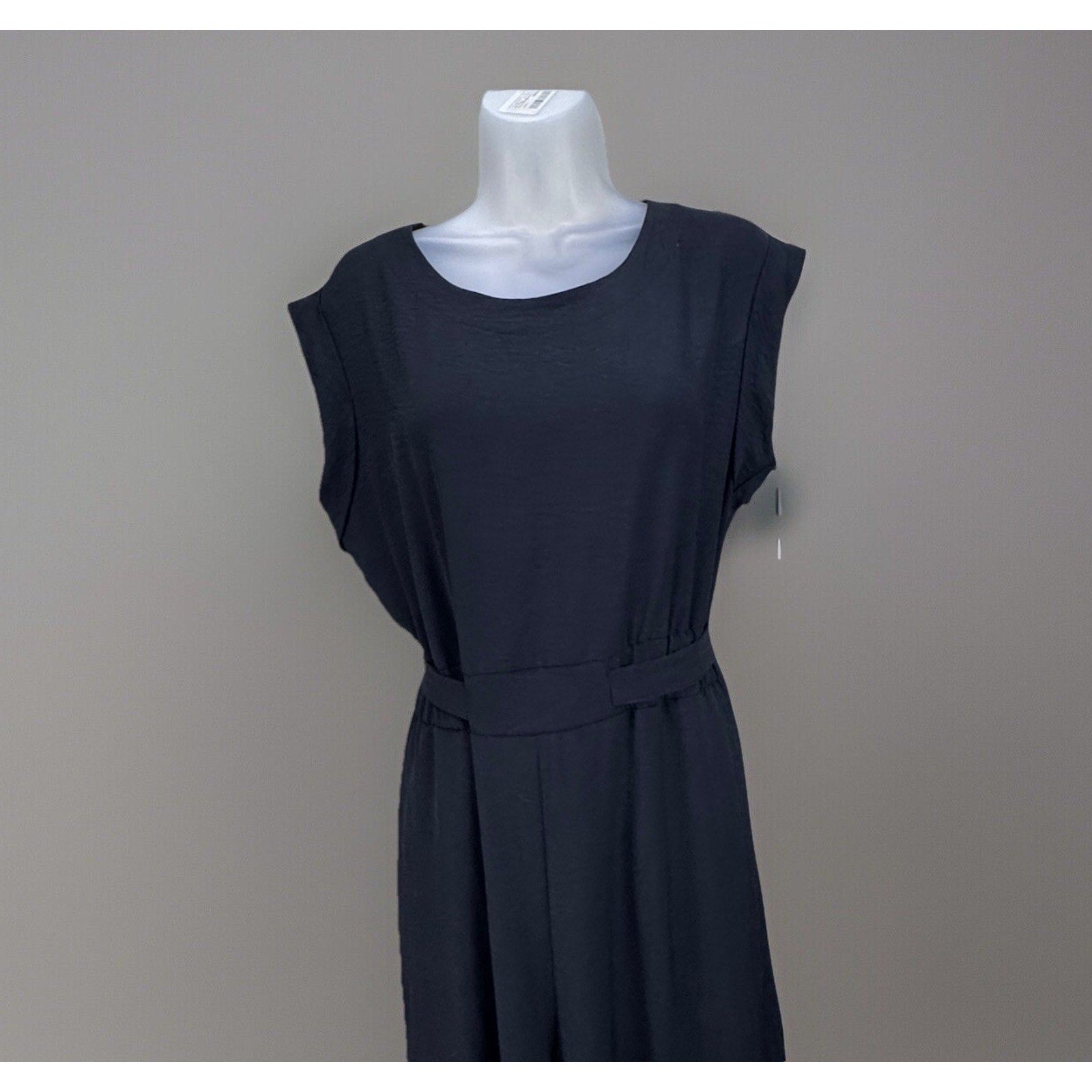 Calvin Klein Jumpsuit Women’s Black Wide Leg Elastic Tie Waist Size 10