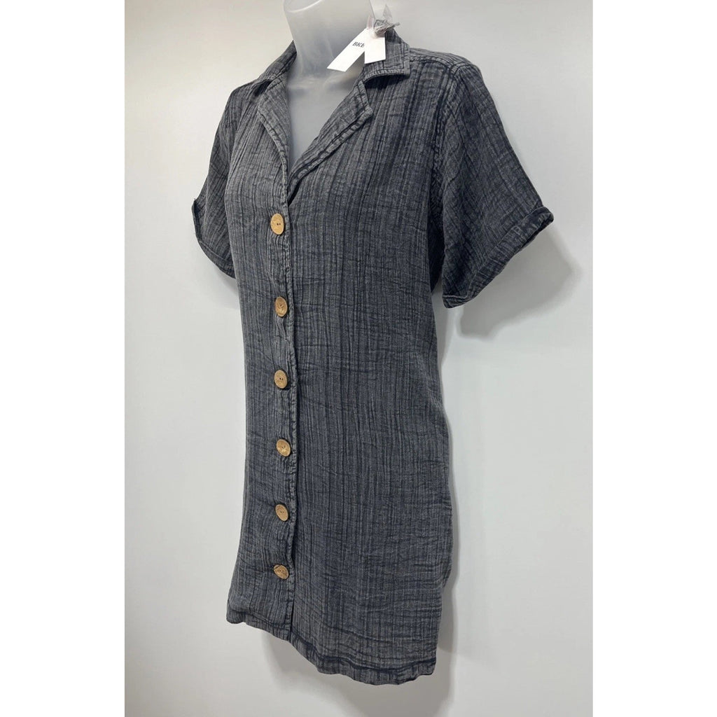 BKE Washed Black Button Down Dress Size Small NWT