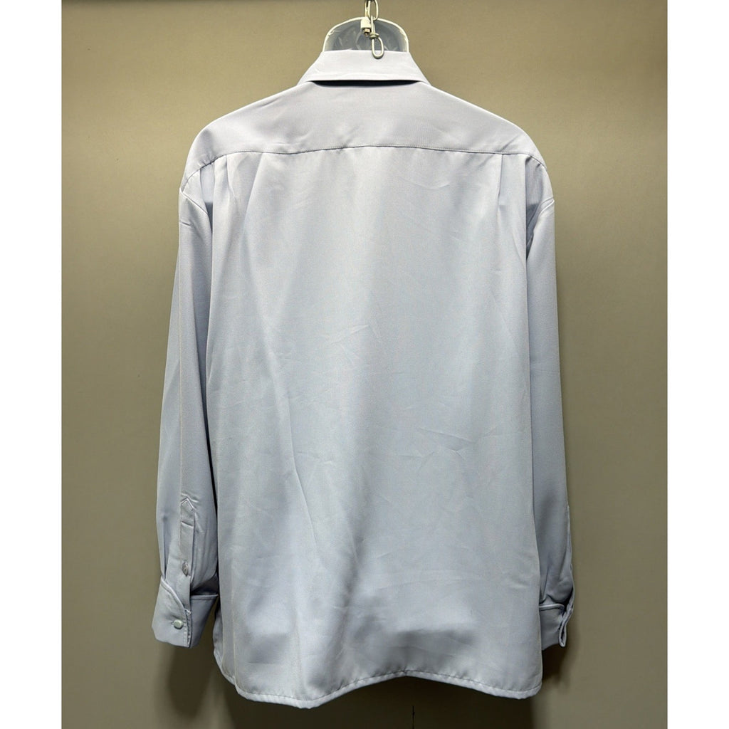 INSERCH Italy Designer Limited Edition Button Down Blue Microfiber Size L NWT
