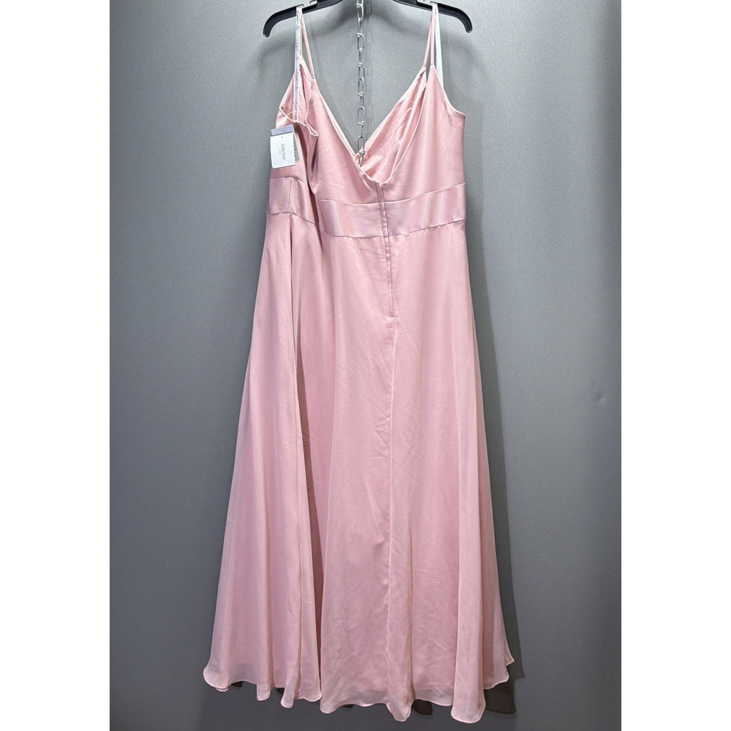 David’s Bridal Dress 22 Plus Ballet Pink Satin Bridesmaid Gown W11995 NWT