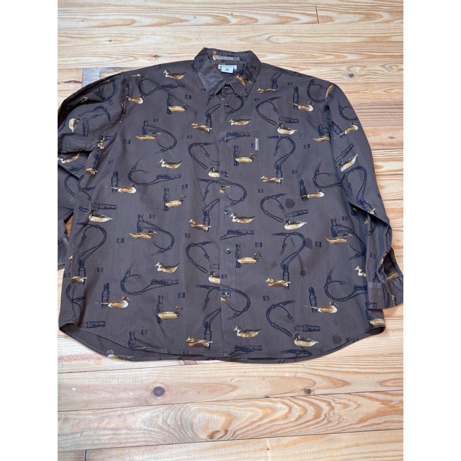 Columbia River Lodge Duck Hunt Shirt Men 3XT Duck Hunt All Over Print Cotton